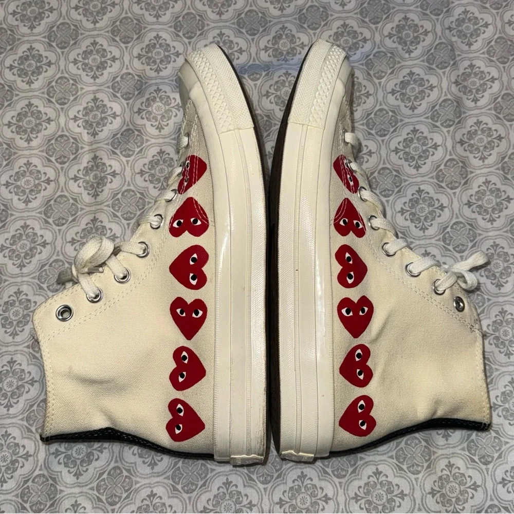 Converse X Comme Des Garcons Cdg Play Multi Heart Chuck Taylor High Men’s Size 9